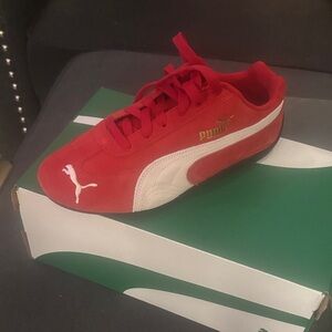 Puma Kids Red and White Sneakers